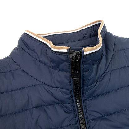 Hugo Boss Water-repellent Padded Gilet With 3d Logo Tape Navy