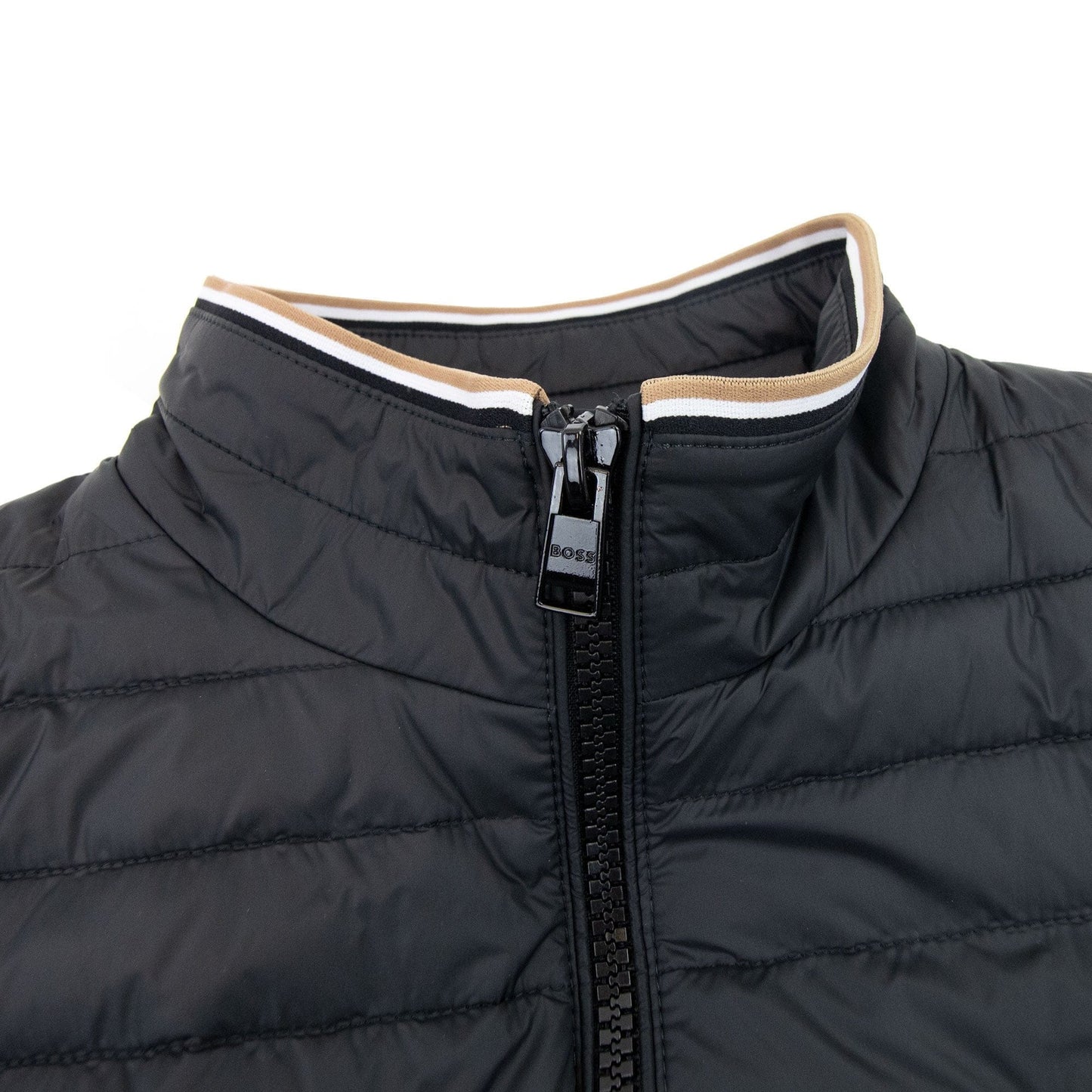 Hugo Boss Water-repellent Padded Gilet With 3d Logo Tape Black