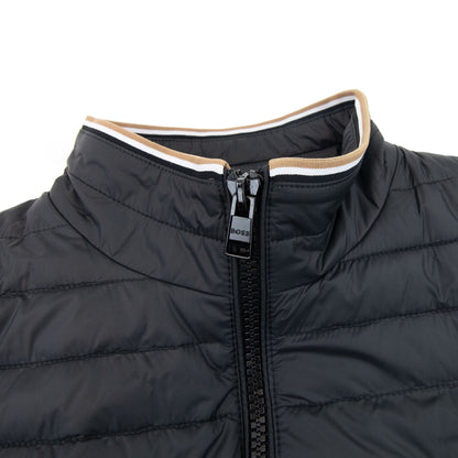 Hugo Boss Water-repellent Padded Gilet With 3d Logo Tape Black