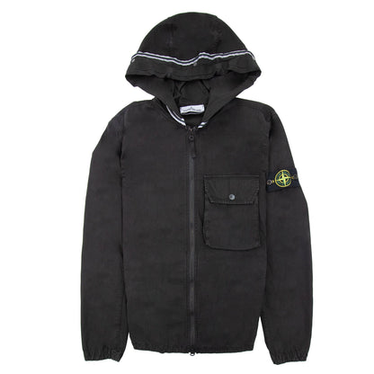 Stone Island 114wn Brushed Cotton Canvas Old Effect Black V0129
