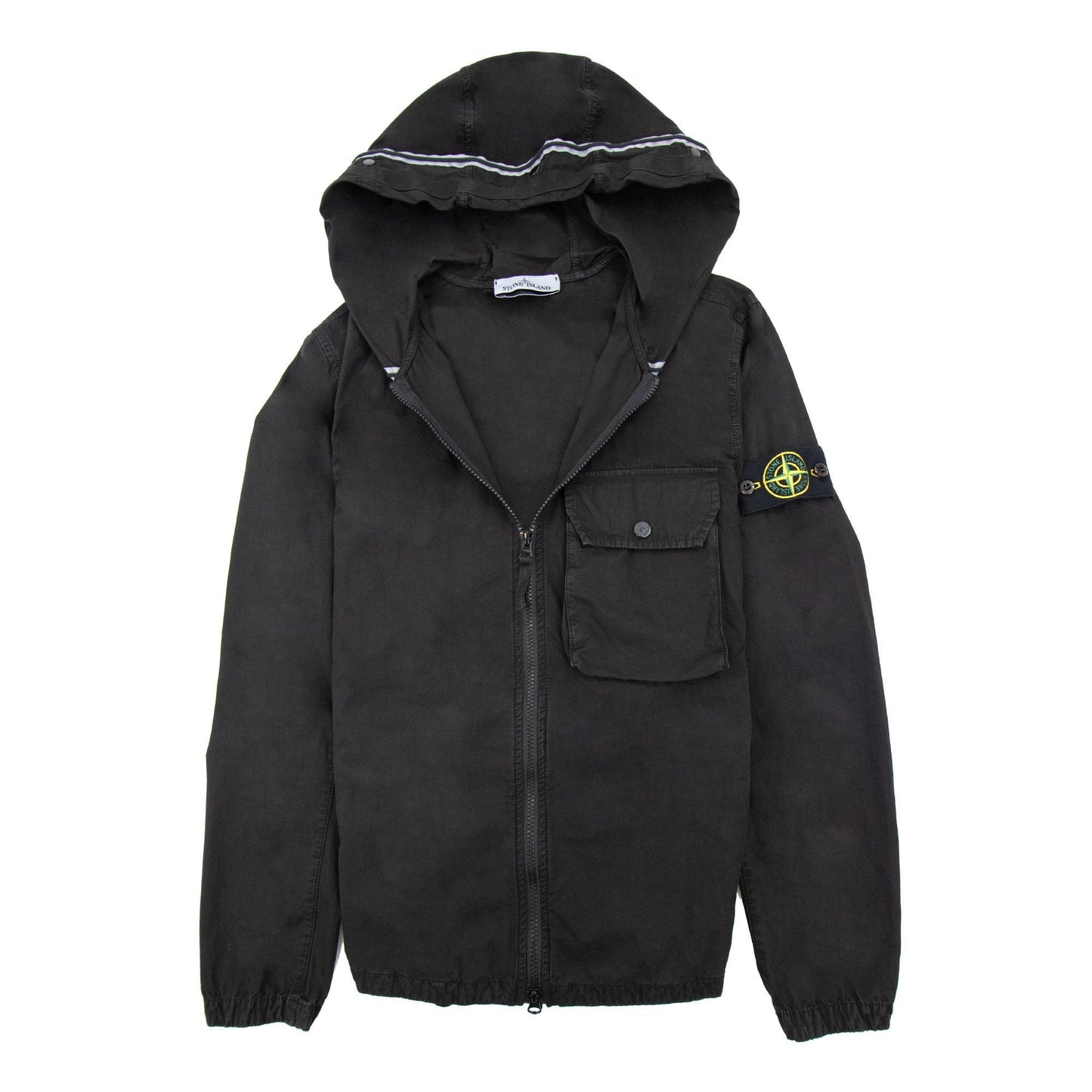 Stone Island 114wn Brushed Cotton Canvas Old Effect Black V0129