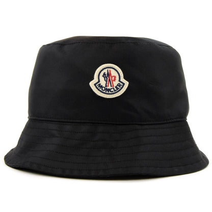Moncler Logo Satin Bucket Hat Black 999