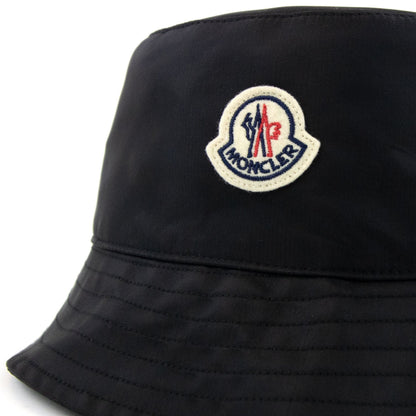 Moncler Logo Satin Bucket Hat Black 999