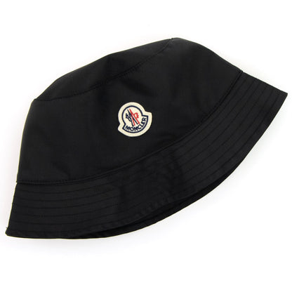 Moncler Logo Satin Bucket Hat Black 999