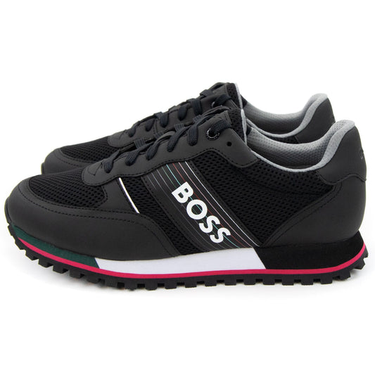 Hugo Boss Parkour Seasonal Logo Stripe Trainers Charcoal 016