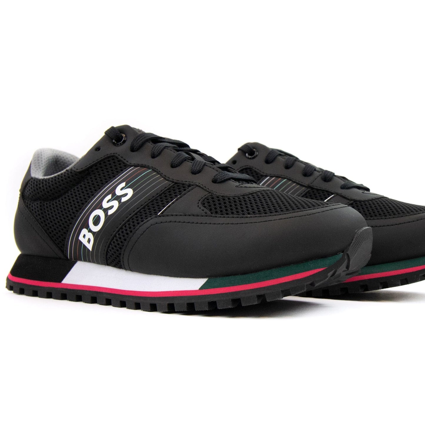 Hugo Boss Parkour Seasonal Logo Stripe Trainers Charcoal 016