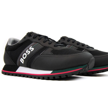 Hugo Boss Parkour Seasonal Logo Stripe Trainers Charcoal 016