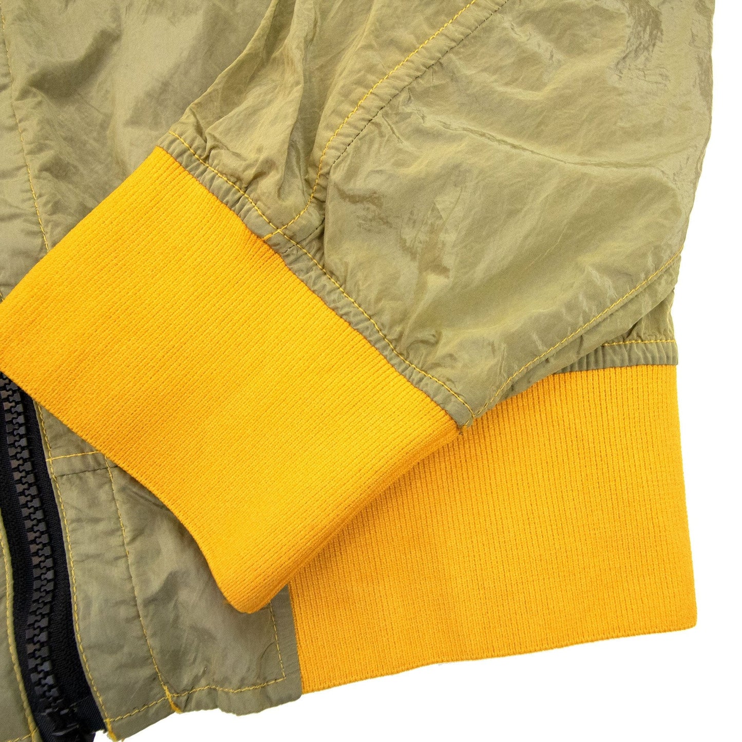 Stone Island Nylon Zip Up Jacket Neon Yellow V0030