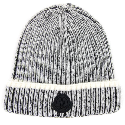 Moncler Logo Wool Beanie Grey 090