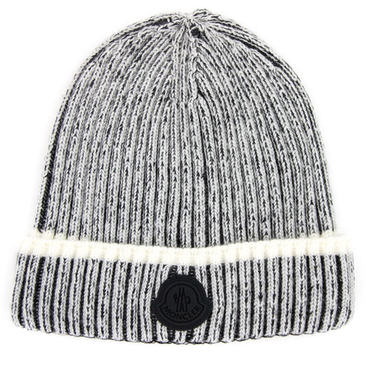 Moncler Logo Wool Beanie Grey 090
