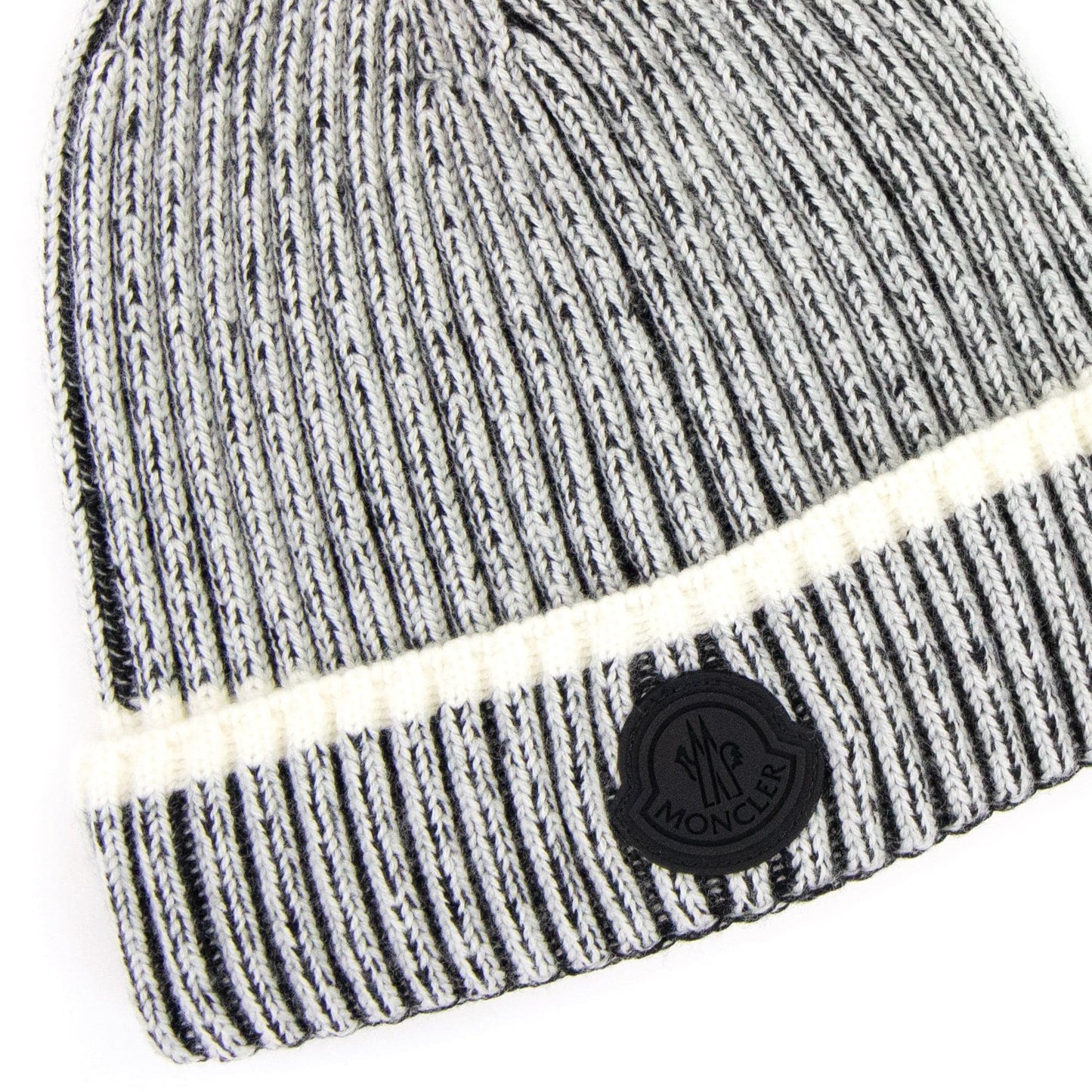 Moncler Logo Wool Beanie Grey 090