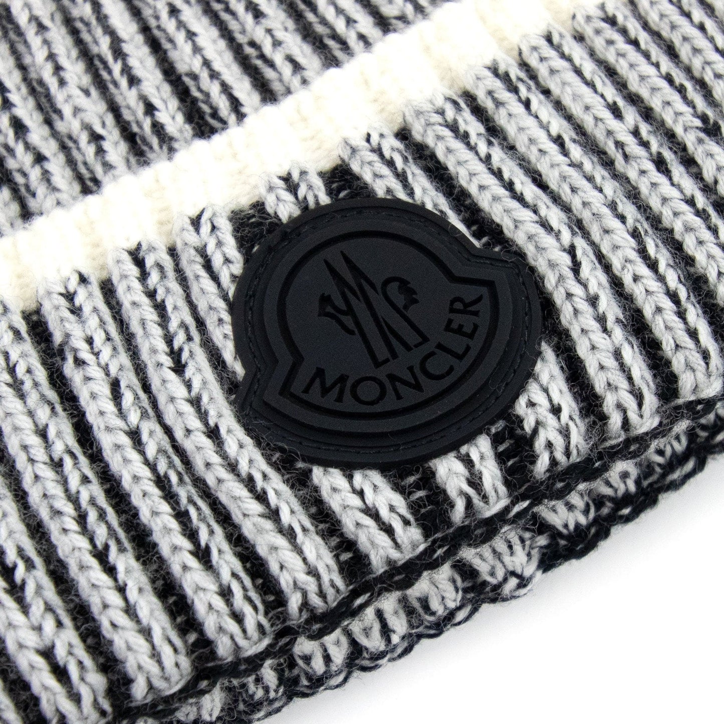 Moncler Logo Wool Beanie Grey 090
