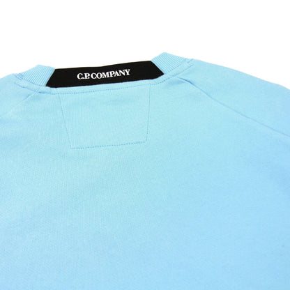 Cp Company Diagonal Raised Fleece Lens Crew Sweatshirt Sky Blue 832