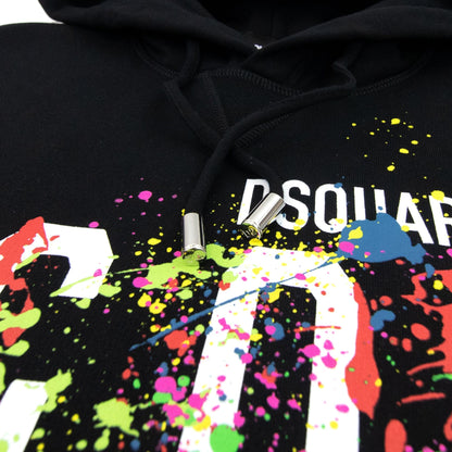 Dsquared2 Icon Splatter Hoodie Black