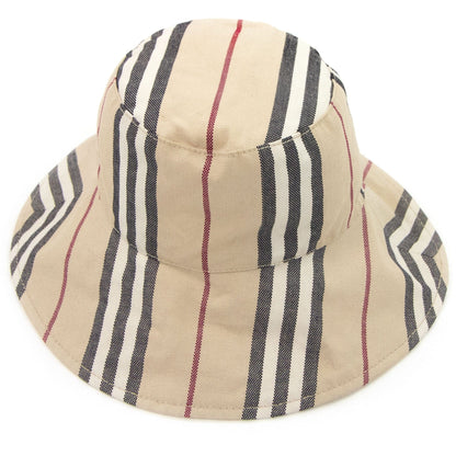 Burberry Checked Cotton Blend Bucket Hat Beige