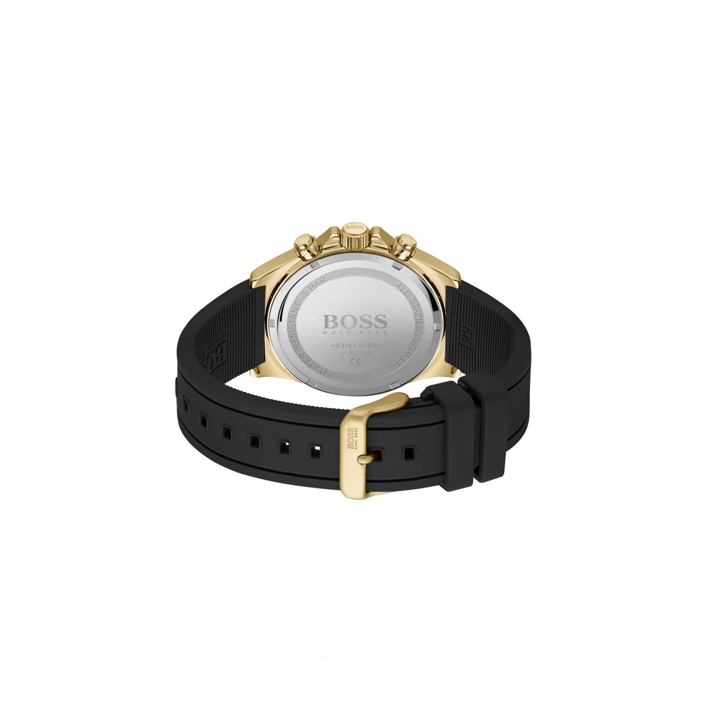 Hugo Boss Hero Gold Plated Rubber Watch Black