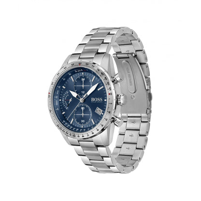 Hugo Boss Pilot Edition Chrono Watch Stainless Steel