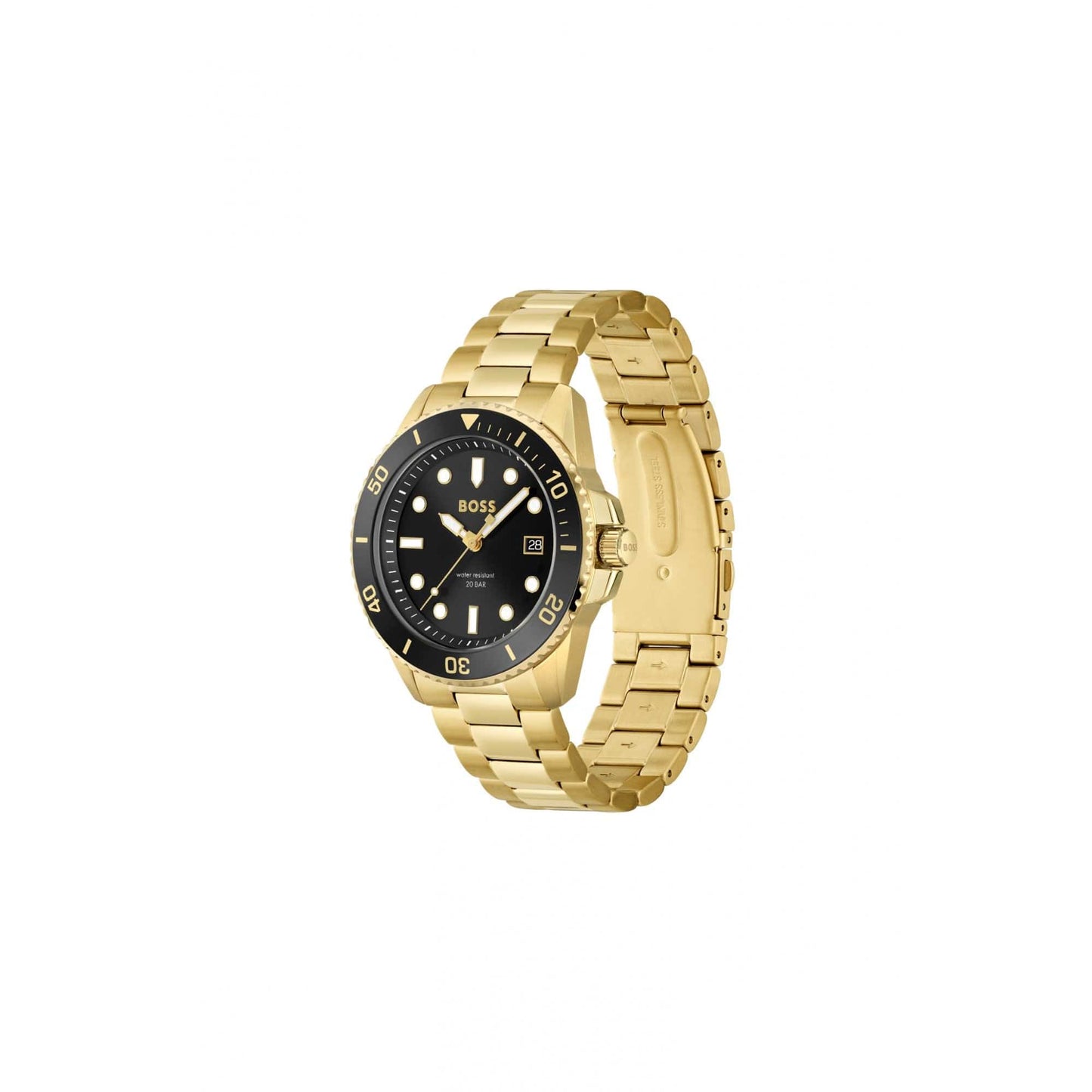 Hugo Boss Ionic Date Gold Plated Steel Watch Gold
