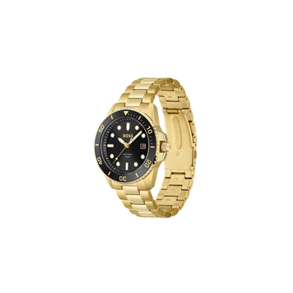 Hugo Boss Ionic Date Gold Plated Steel Watch Gold