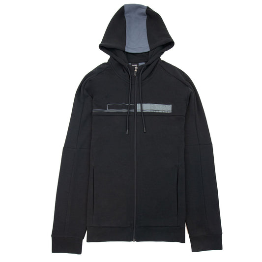 Hugo Boss Saggy 1 Block Logo Zip Up Hoody Black 001