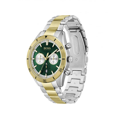 Hugo Boss Santiago Two Tone Green Watch Green