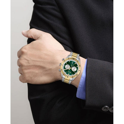 Hugo Boss Santiago Two Tone Green Watch Green