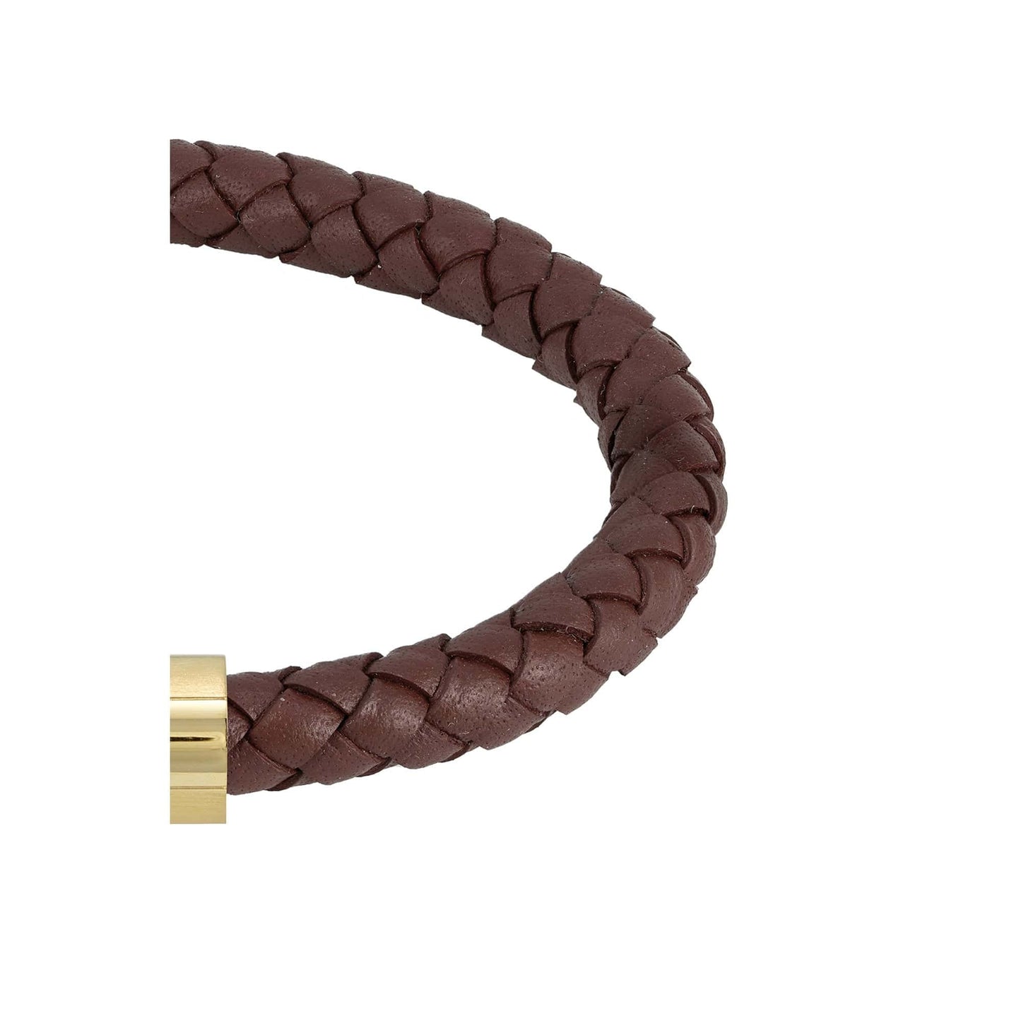 Hugo Boss Braided Leather Bracelet Dark Brown