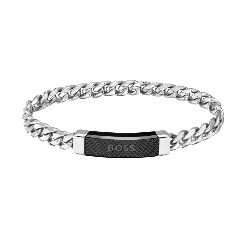 Hugo Boss Black Magnet Logo Bracelet Silver