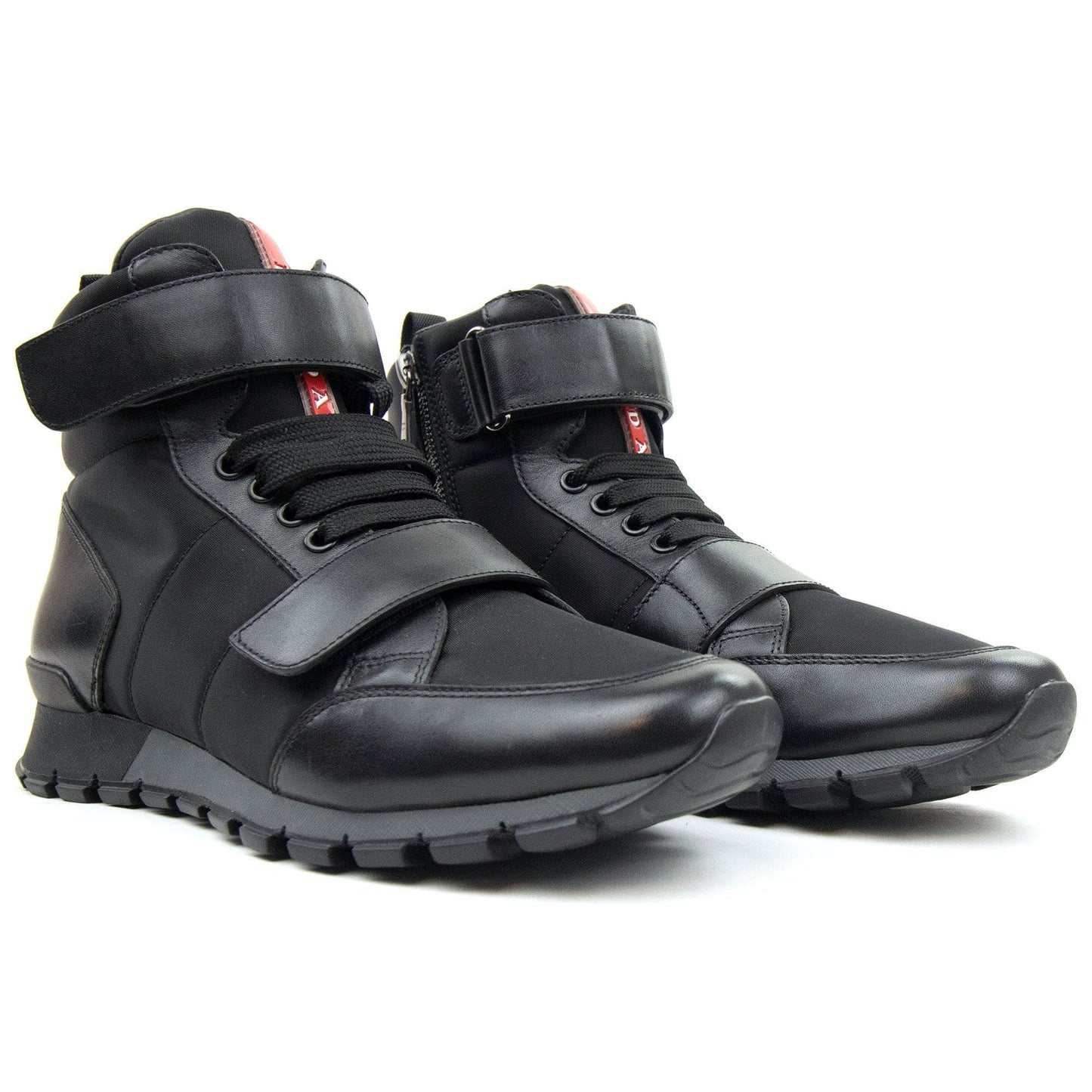 Prada Plume+nylon Ankle Boot Black