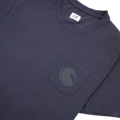 Cp Company Pocket Logo Crewneck T Shirt Navy 888