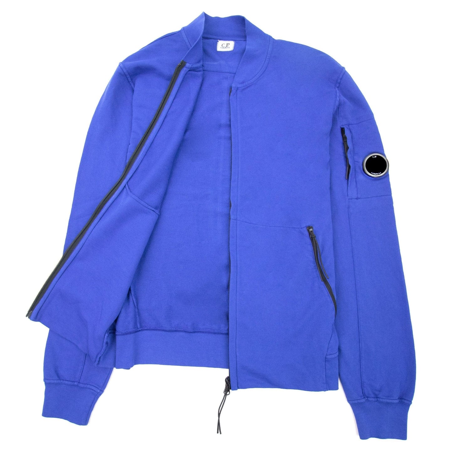 Cp Company Funnel Neck Watch-viewer Lens Zip Up Sweatshirt Blue 854