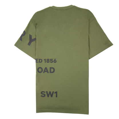 Burberry Horseferry Print Cotton Oversized T-shirt Olive
