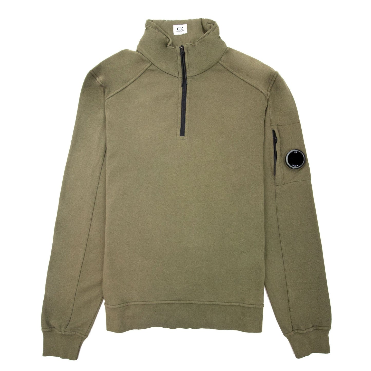 Cp Company Half Zip Arm Lens Sweatshirt Khaki 659