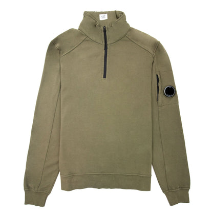 Cp Company Half Zip Arm Lens Sweatshirt Khaki 659