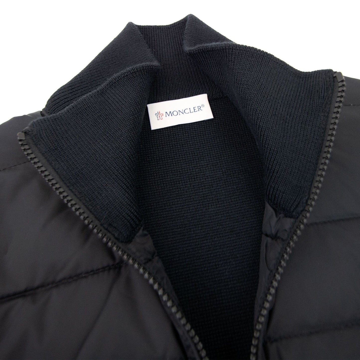 Moncler Padded Wool Cardigan Black