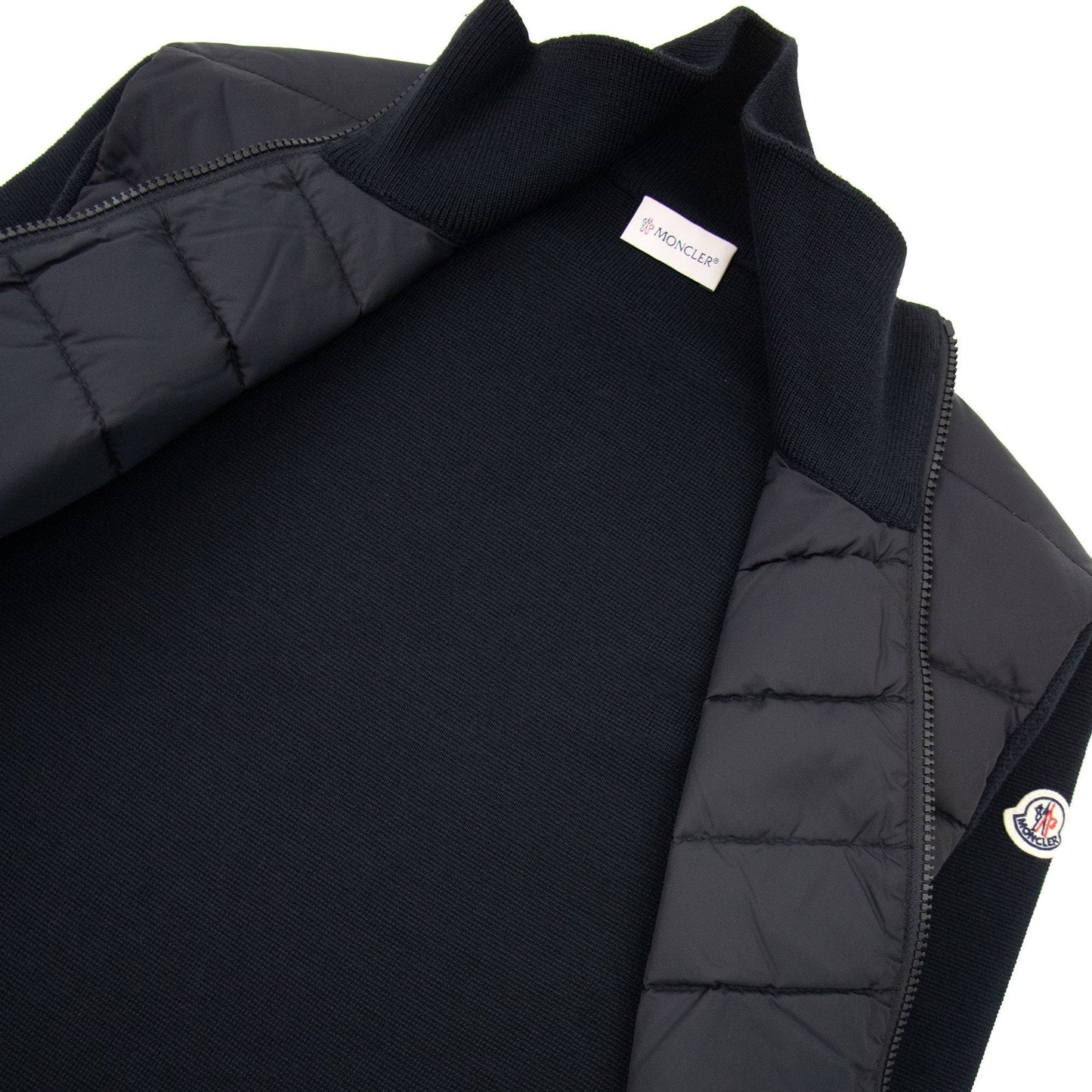 Moncler Padded Wool Cardigan Black