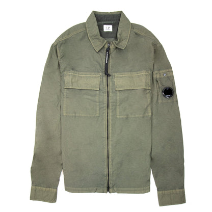 Cp Company Taylon L Zip Up Nylon Overshirt Khaki 669