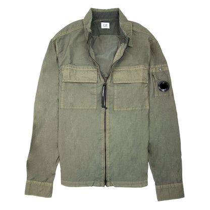 Cp Company Taylon L Zip Up Nylon Overshirt Khaki 669