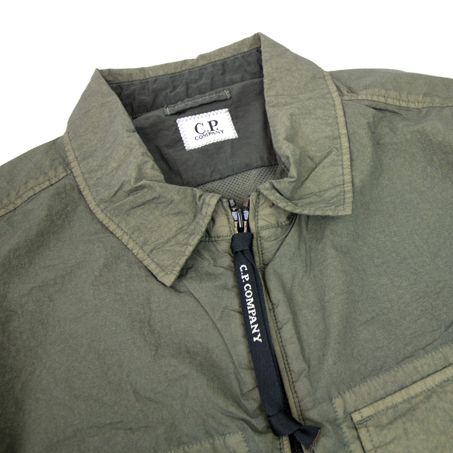 Cp Company Taylon L Zip Up Nylon Overshirt Khaki 669