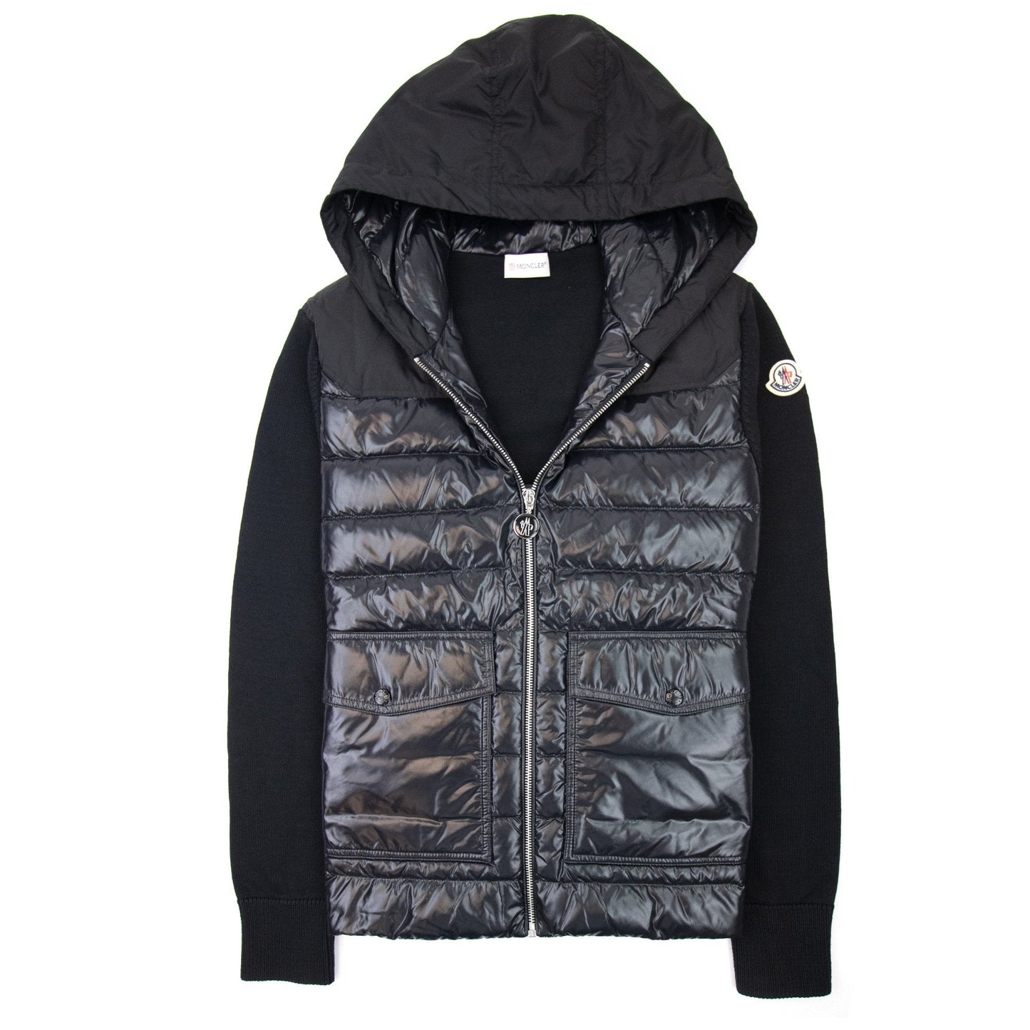 Moncler Padded Hooded Cardigan Black 999
