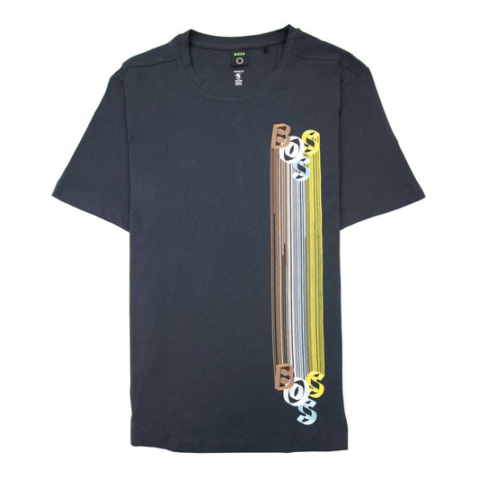 Hugo Boss Tee 2 Artwork Logo T Shirt Dark Navy 402