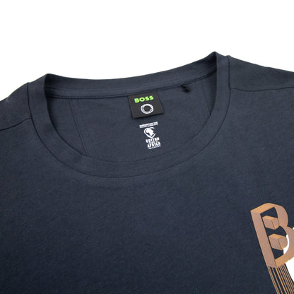 Hugo Boss Tee 2 Artwork Logo T Shirt Dark Navy 402