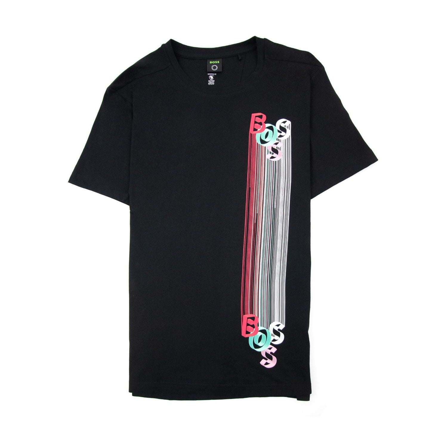 Hugo Boss Tee 2 Artwork Logo T Shirt Black 001