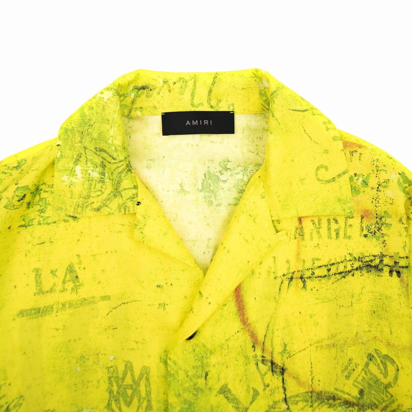 Amiri Army Stencil Camp Shirt Lime Green