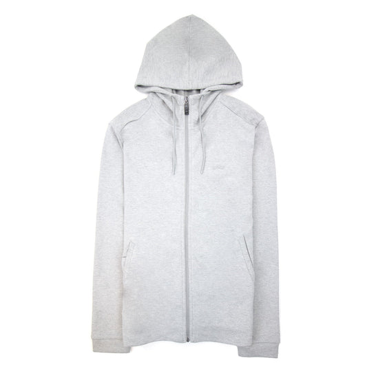 Hugo Boss Saggy Curved Logo Zip Up Hoody Gray 059