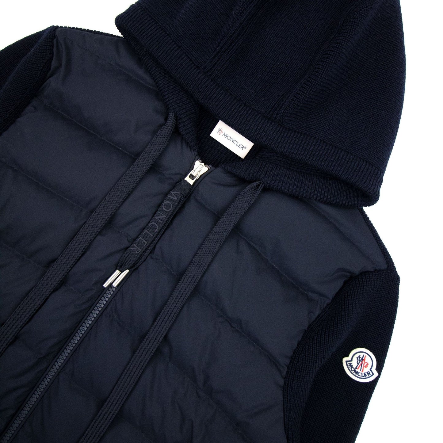 Moncler Stripe Sleeve Hybrid Cardigan Navy 742