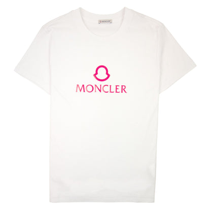 Moncler Women Ss Logo T Shirt White 001