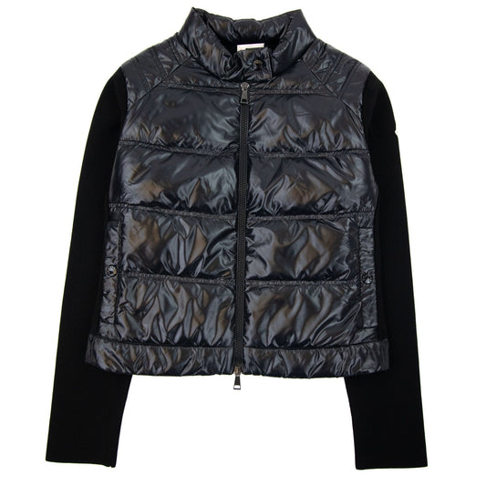 Moncler Women High Neck Shell Knit Cardigan Black 999