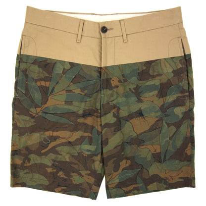 Moncler Camo Cotton Shorts Beige