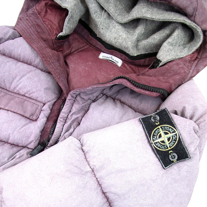 Stone Island 70253 Tela Nylon Down Frost Jacket Burgundy V0012